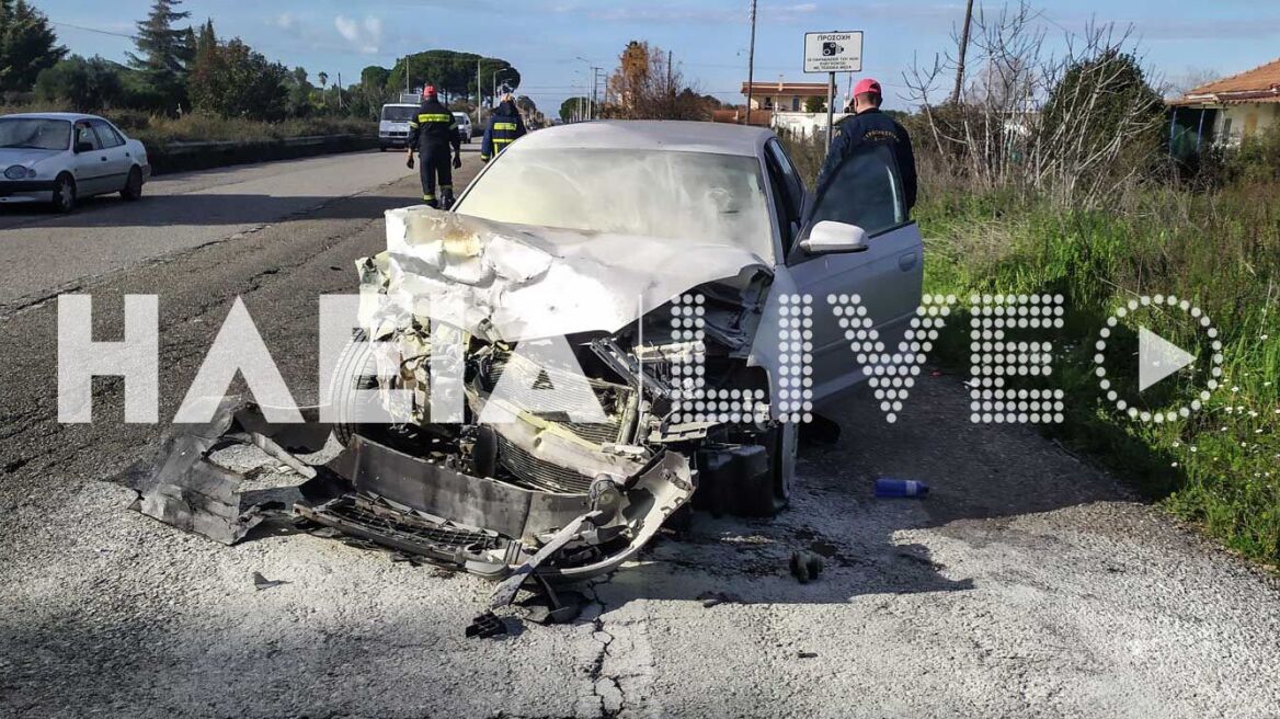 Σοβαρό τροχαίο στην Πατρών Πύργου: Πήρε φωτιά ένα ΙΧ - Τέσσερις τραυματίες