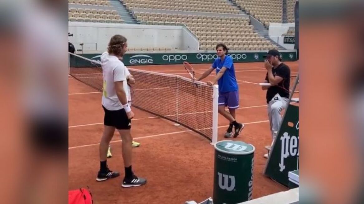 Roland Garros: Προπονήθηκαν μαζί Τσιτσιπάς και Τιμ