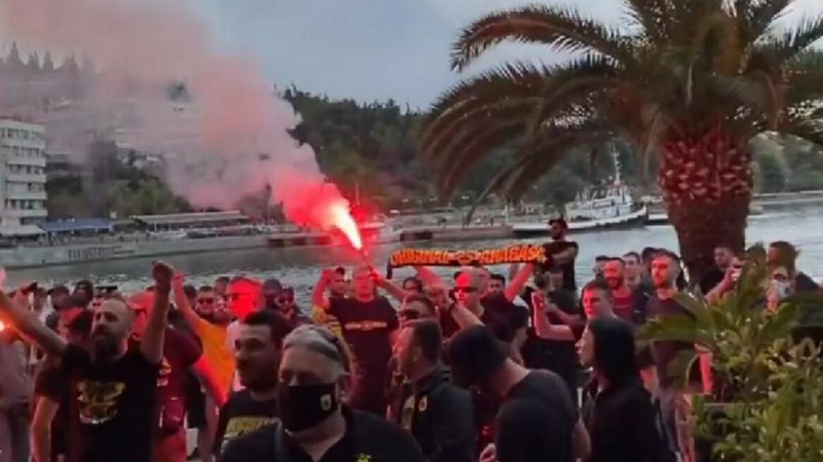 AEK: Χαμός από οπαδούς της Ένωσης έξω από το ξενοδοχείο πριν τον τελικό EHF Cup!