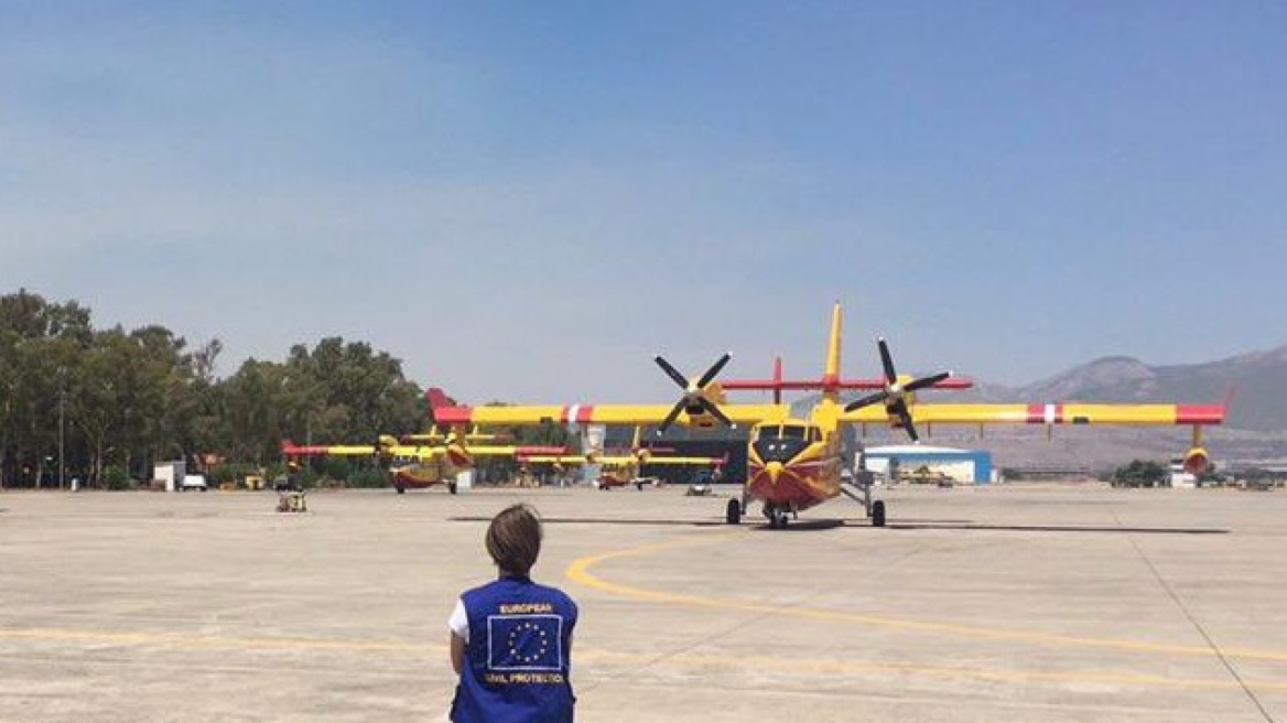 Φωτιά στην Εύβοια: Καναντέρ από Γαλλία, Κροατία και Ισπανία «σηκώνονται» από την Ελευσίνα 