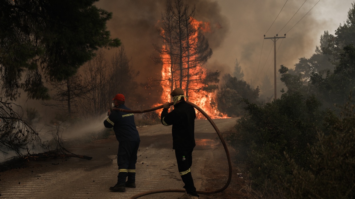 Φωτιά στην Εύβοια: Μάχη με τις αναζωπυρώσεις σε Ελληνικά, Αγριοβότανο, Ασμήνι, Γαλατσώνα και Αβγαριά