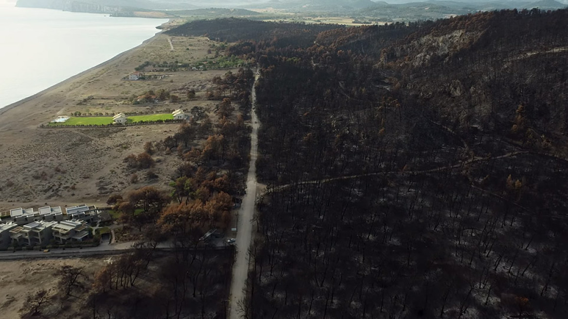 Εύβοια: Συγκλονιστικό βίντεο από drone στην καμένη γη - Συναγερμός για την επερχόμενη κακοκαιρία