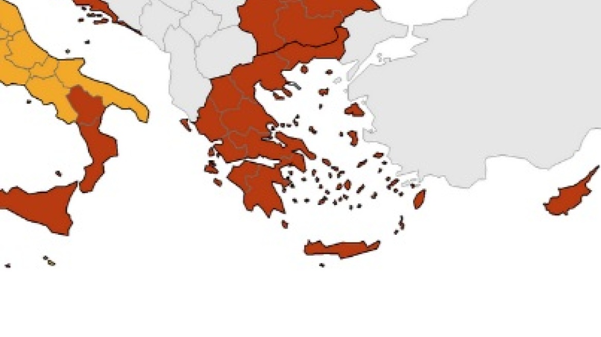 Κορωνοϊός - Χάρτης ECDC: Μικρή βελτίωση στην Ελλάδα - Στο «πορτοκαλί» όλη η χώρα