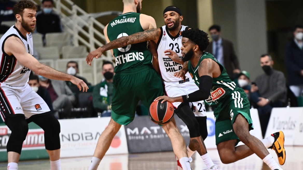 Euroleague, Παναθηναϊκός - Αρμάνι Μιλάνο 75-76: Του πήρε τη μπουκιά από το στόμα ο Χάινς 