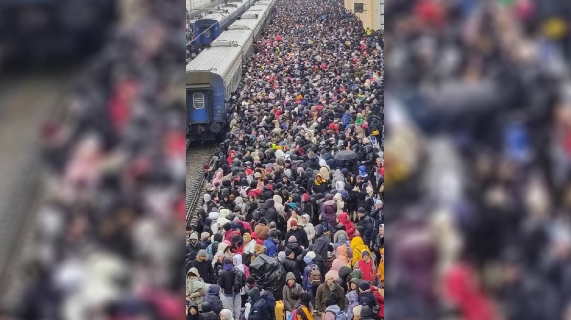 Πόλεμος στην Ουκρανία: Η συγκλονιστική εικόνα από τον σιδηροδρομικό σταθμό στο Χάρκοβο