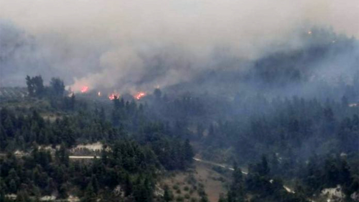 Μαίνεται η μεγάλη πυρκαγιά στην Κασσάνδρα Χαλκιδικής - Στη μάχη 4 Canadair