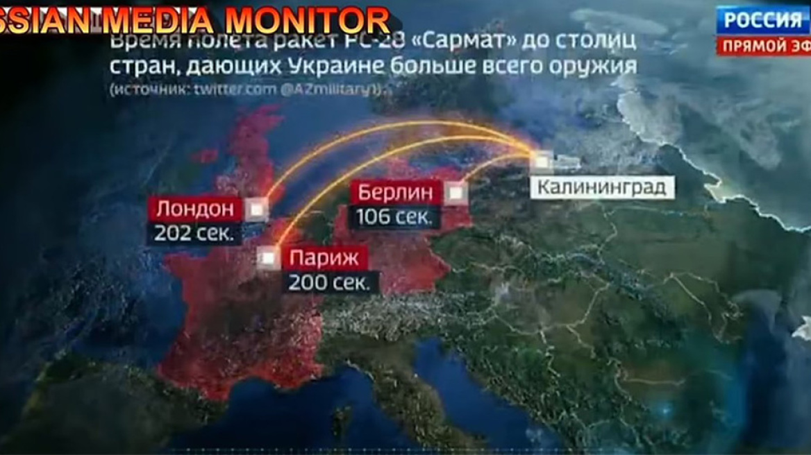 Ρωσία: «Σε 202 δευτερόλεπτα το Λονδίνο δεν θα υπάρχει πια» - Πυρηνικές απειλές σε τηλεοπτική εκπομπή