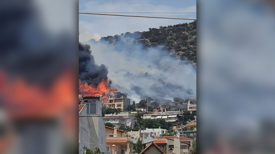 Υπό έλεγχο η φωτιά στην Αρτέμιδα - Δείτε βίντεο