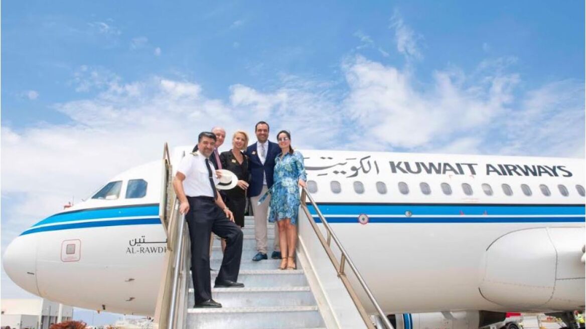 Μύκονος:  Προσγειώθηκε η πρώτη πτήση της Kuwait Airways στο νησί 