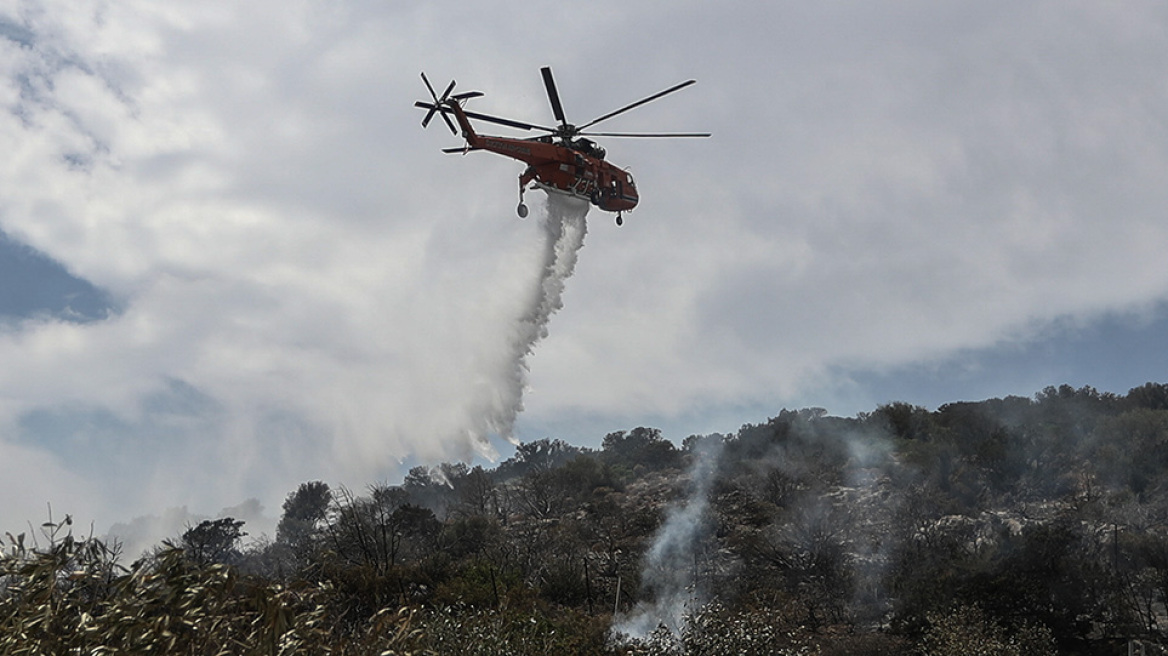 Σε ύφεση η μεγάλη φωτιά στην Κασσάνδρα Χαλκιδικής