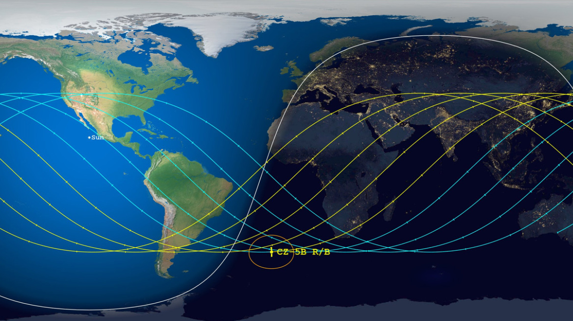 Αυτή είναι η πορεία με την οποία ο κινέζικος πύραυλος πέφτει στη γη από το διάστημα, εκτός κινδύνου η Ελλάδα