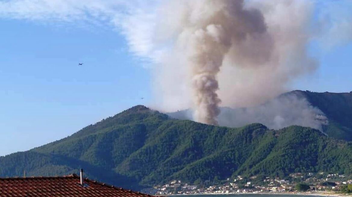 Φωτιά στη Θάσο: Ψυχραιμία συνιστούν οι φορείς του τουρισμού στο νησί