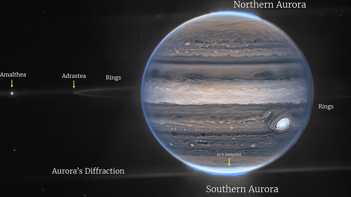 NASA: Νέες φωτογραφίες του Δία από το τηλεσκόπιο James Webb