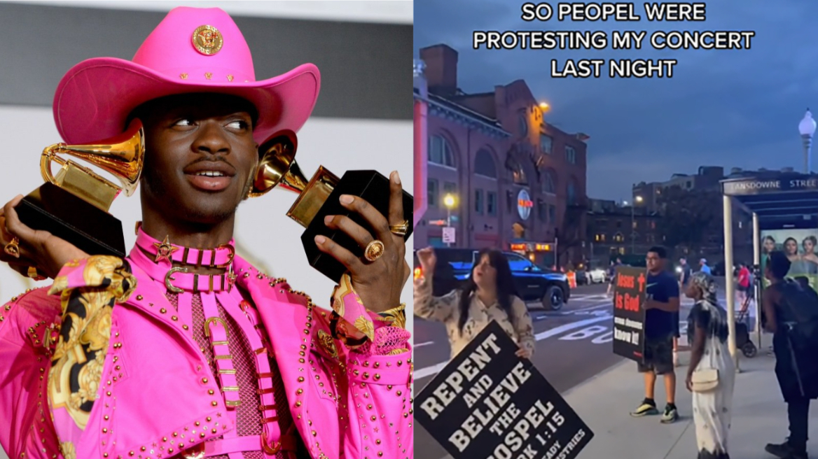 Ο ράπερ Lil Nas X κέρασε πίτσα «ομοφοβικούς» διαδηλωτές έξω από τη συναυλία του - Δείτε βίντεο