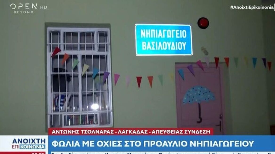 Φωλιά με οχιές μέσα σε νηπιαγωγείο στον Λαγκαδά