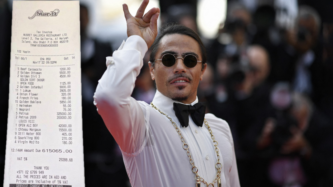 «Salt Bae»: Πλήρωσαν... 161.000 ευρώ για τις «χρυσές» μπριζόλες του Νουσρέτ