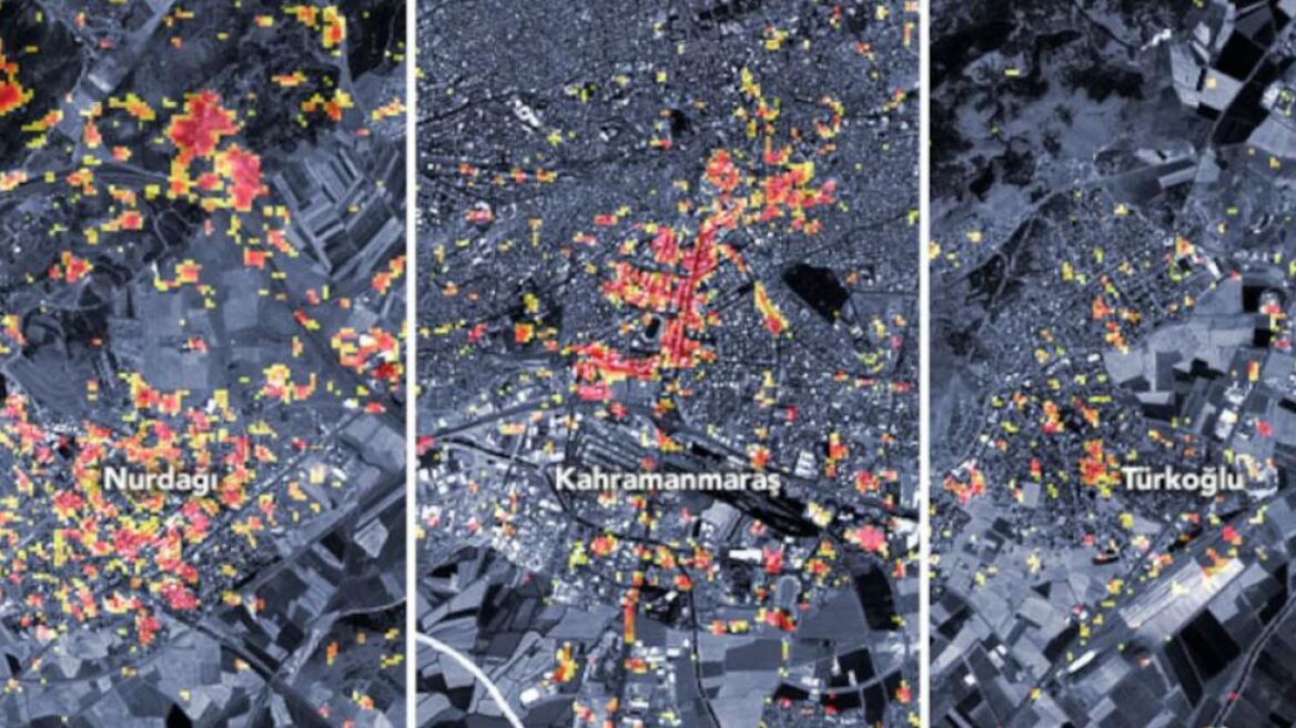 Σεισμός στην Τουρκία: Η βιβλική καταστροφή μέσα από χάρτη της NASA