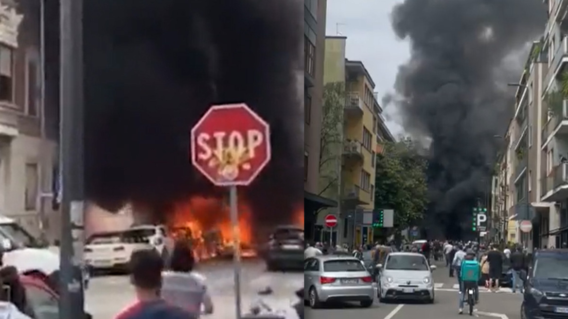 Έκρηξη από φιάλες αερίου στο κέντρο του Μιλάνου - Εκκενώθηκε ένα σχολείο - Δείτε βίντεο