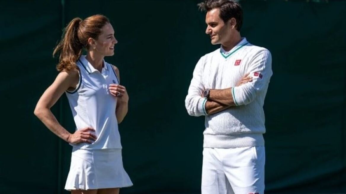 Wimbledon: Κέιτ Μίντλετον και Ρότζερ Φέντερερ έπαιξαν τένις