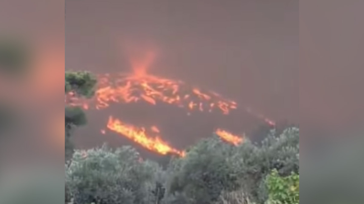 Φωτιά στη Ρόδο: Οι ακραίες συνθήκες δημιούργησαν πυροστρόβιλο!