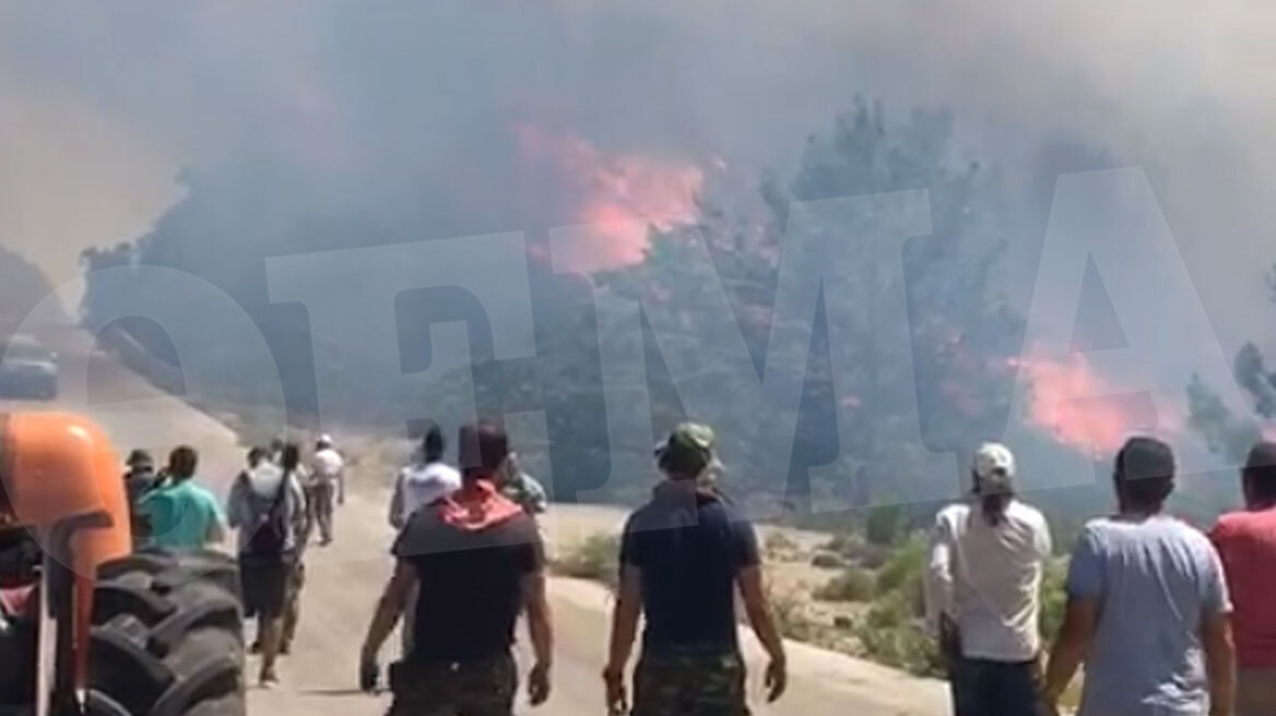 Φωτιά στη Ρόδο: Απειλητικό το πύρινο μέτωπο στο χωριό Μαλώνα - Κάτοικοι ρίχνονται στη μάχη της κατάσβεσης 