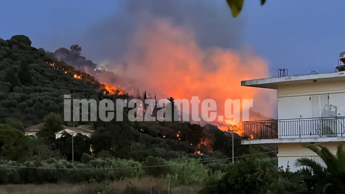 Χωρίς ενεργό μέτωπο η φωτιά στη Ζάκυνθο