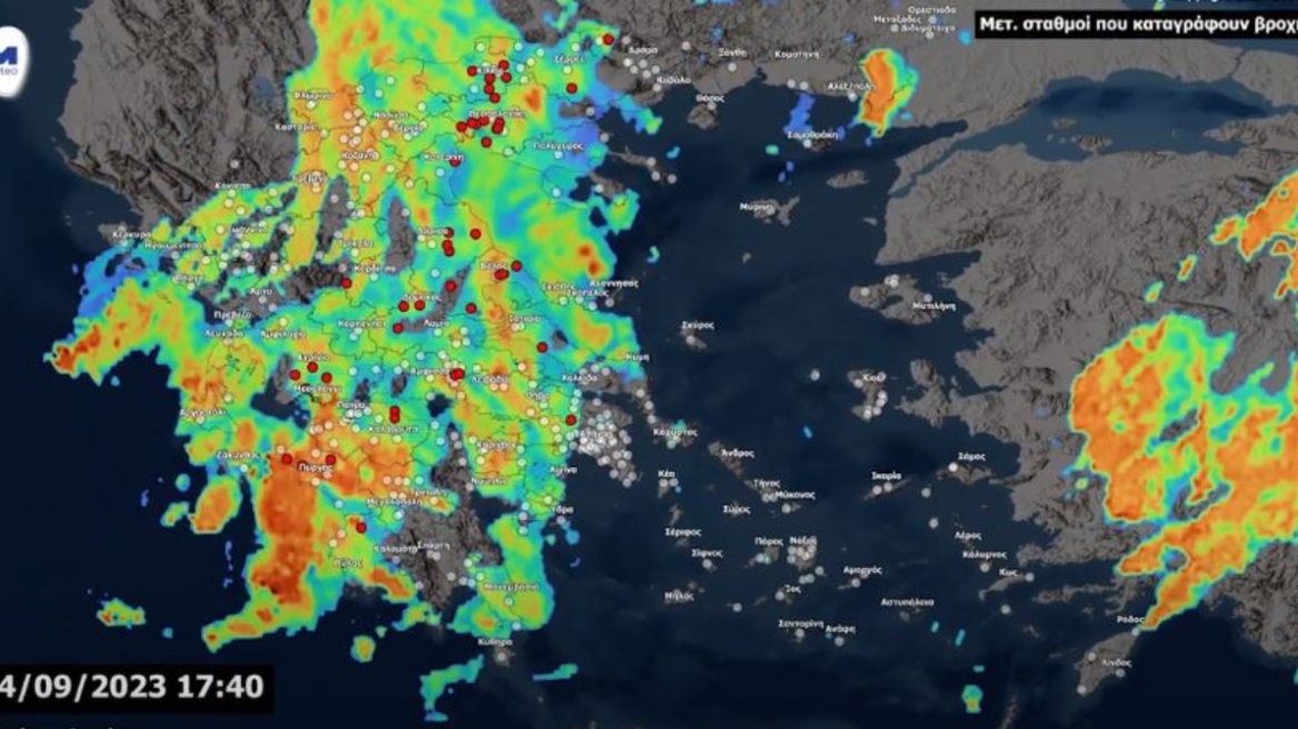 Κακοκαιρία Daniel - Meteo: Βίντεο δείχνει την εξέλιξή της - Έπεσαν πάνω από 7.000 κεραυνοί ως σήμερα το απόγευμα