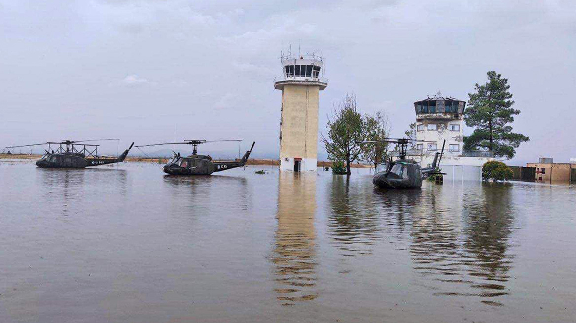 Ασφαλή τα πάνω από 100 ελικόπτερα που στάθμευαν στη βάση στο Στεφανοβίκειο