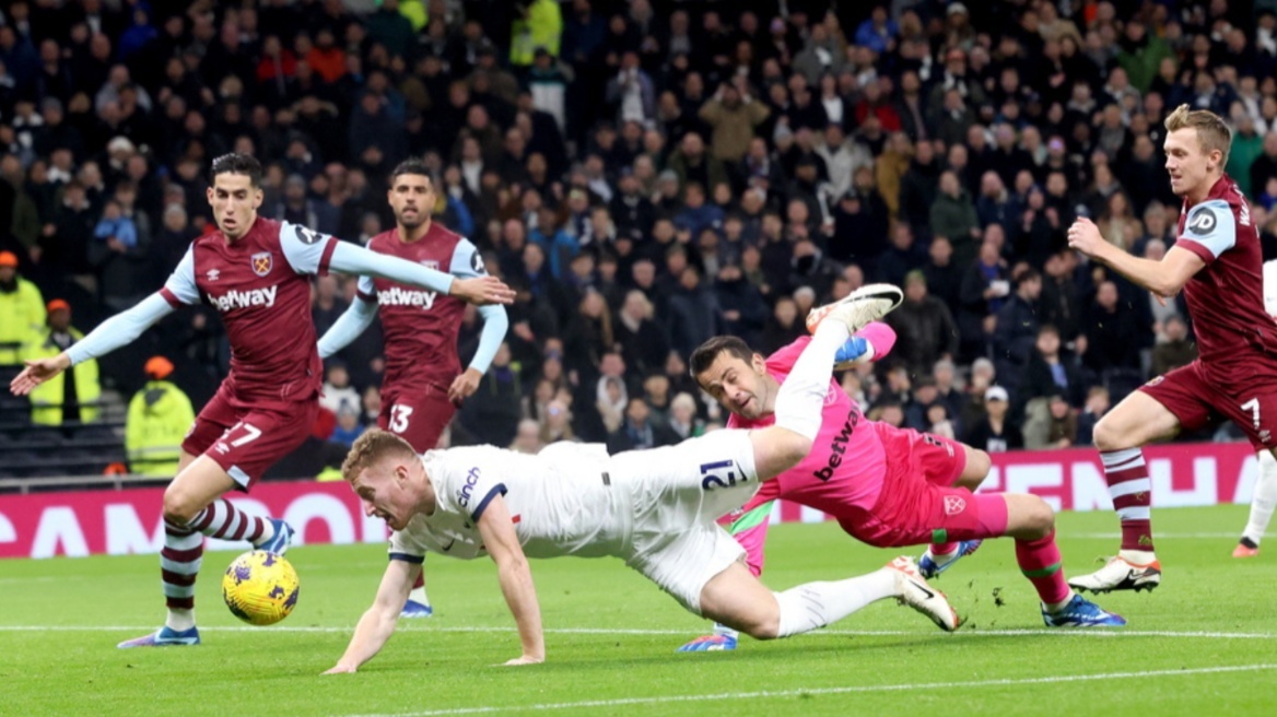 Premier League: Ξανά ήττα με ανατροπή για την Τότεναμ που απομακρύνθηκε από την τετράδα, 1-2 από τη Γουέστ Χαμ