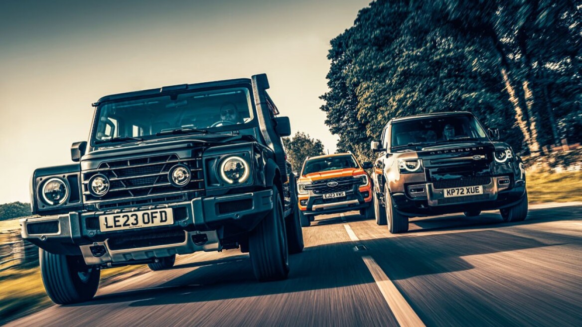 Σύγκριση... μεγατόνων: Ineos Grenadier vs Land Rover Defender vs Ford Ranger