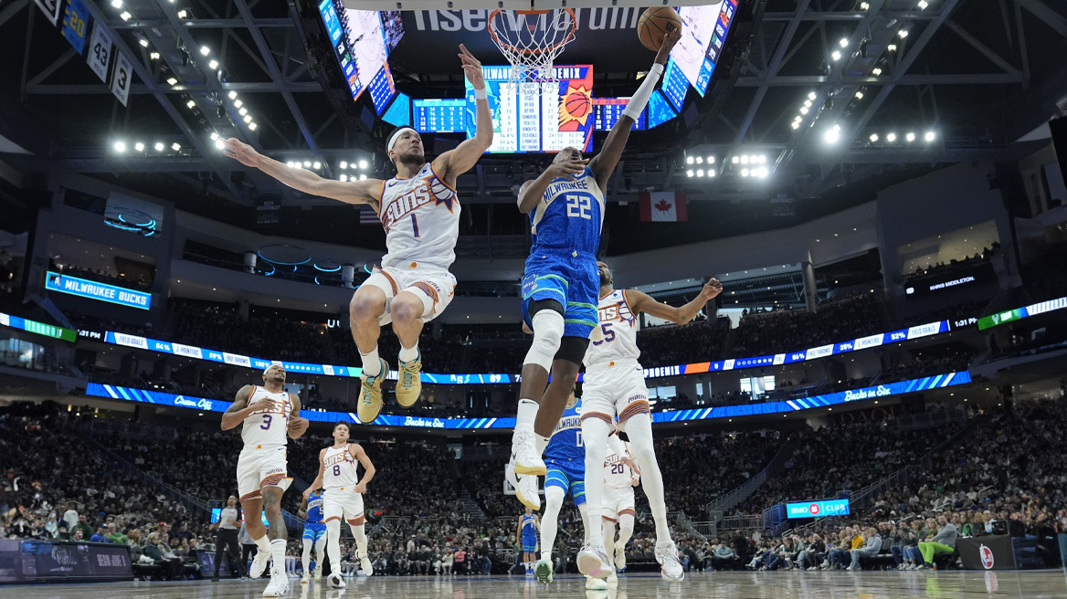 NBA: Κερδίζουν και χωρίς τον Αντετοκούνμπο οι Μπακς, 140-129 τους Φοίνιξ Σανς στο Μιλγουόκι- Βίντεο 