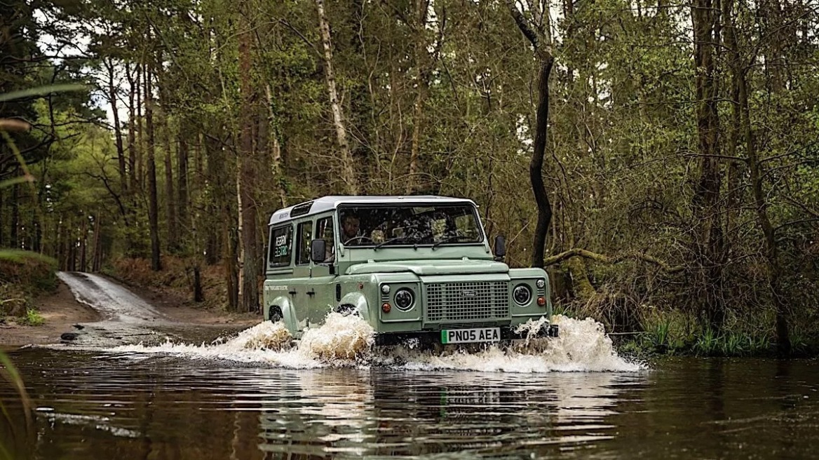 Ένα ηλεκτρικό Land Rover Defender 