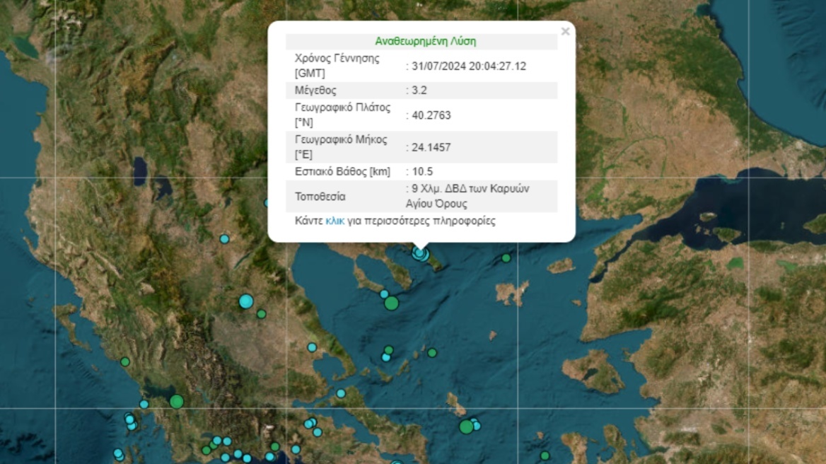 Νέα σεισμική δόνηση 3,2 Ρίχτερ στο Άγιο Όρος 