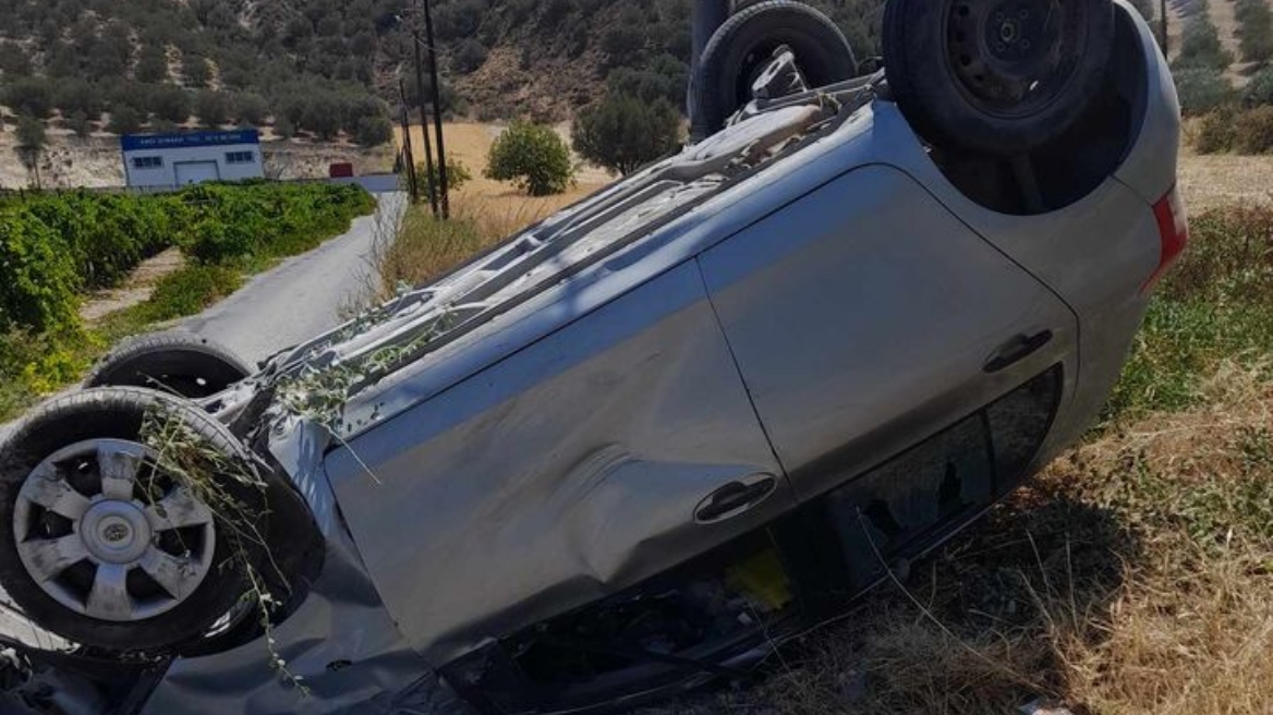 Ηράκλειο: Νέο τροχαίο στους Μαλάδες - Αναποδογύρισε όχημα 