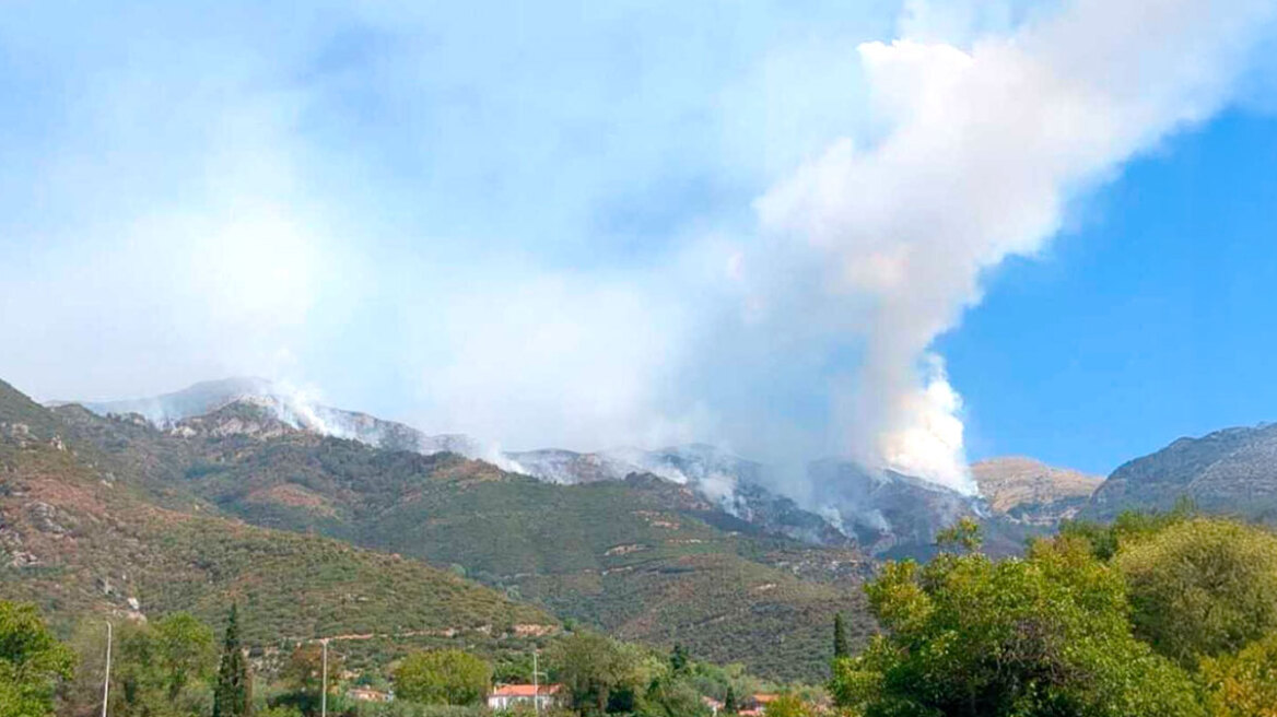 Μάχη με τις φλόγες για 5η μέρα στο Παγγαίο - Νοτιοδυτικά του Πλατανότοπου το μέτωπο