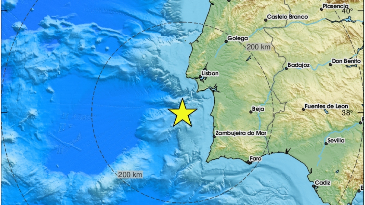 Πορτογαλία: Σεισμός μεγέθους 5,3 βαθμών - Δεν αναφέρθηκαν θύματα ή ζημιές