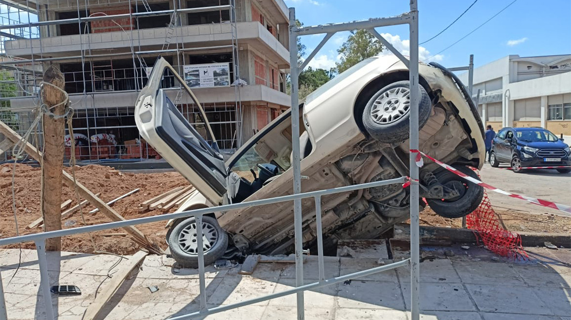 Επεισοδιακή καταδίωξη στην Κηφισιά: Κλεμμένο όχημα προσέκρουσε σε κολόνα – Ένας ελαφρά τραυματίας και δύο συλλήψεις, δείτε βίντεο