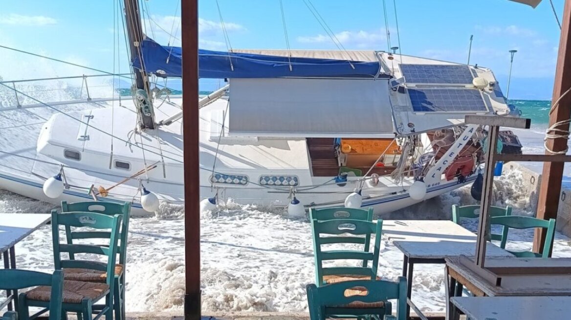 Ισχυροί άνεμοι προκάλεσαν ζημιές σε σκάφη και καταστήματα στη Μαγνησία - Δείτε φωτογραφίες 