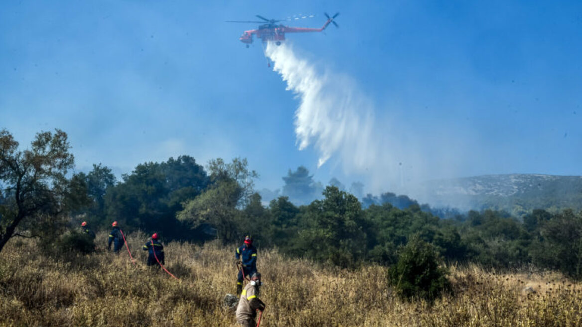 Φωτιά σε αγροτοδασική έκταση στην Αγία Τριάδα Ρεθύμνου - Σηκώθηκαν δύο ελικόπτερα 