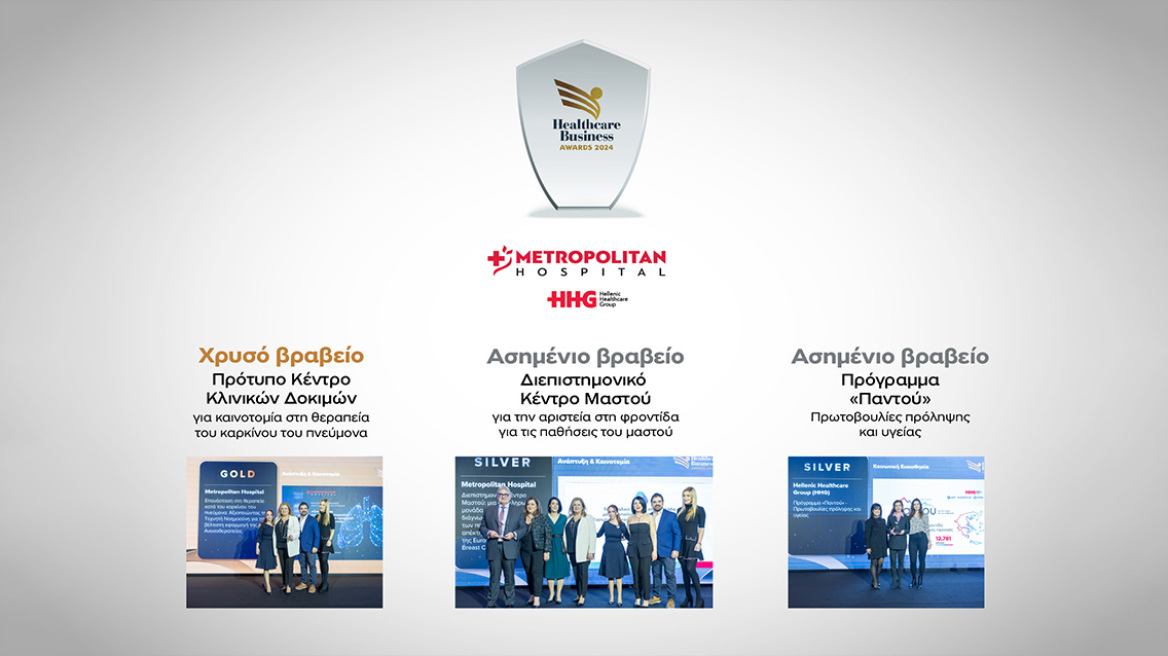 Τριπλή διάκριση για τον Όμιλο HHG στα Healthcare Business Awards 2024