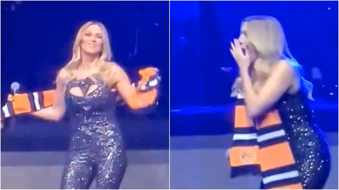 Η Έλλη Κοκκίνου έτρεχε στη σκηνή όταν άκουσε το σύνθημα των οπαδών του ΑΠΟΕΛ για εκείνη - Βίντεο