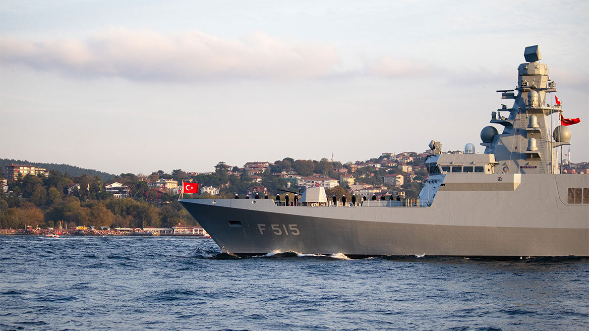 Bloomberg: Η Τουρκία κάνει επίδειξη ισχύος στην ανοιχτή θάλασσα με δύο νέες φρεγάτες