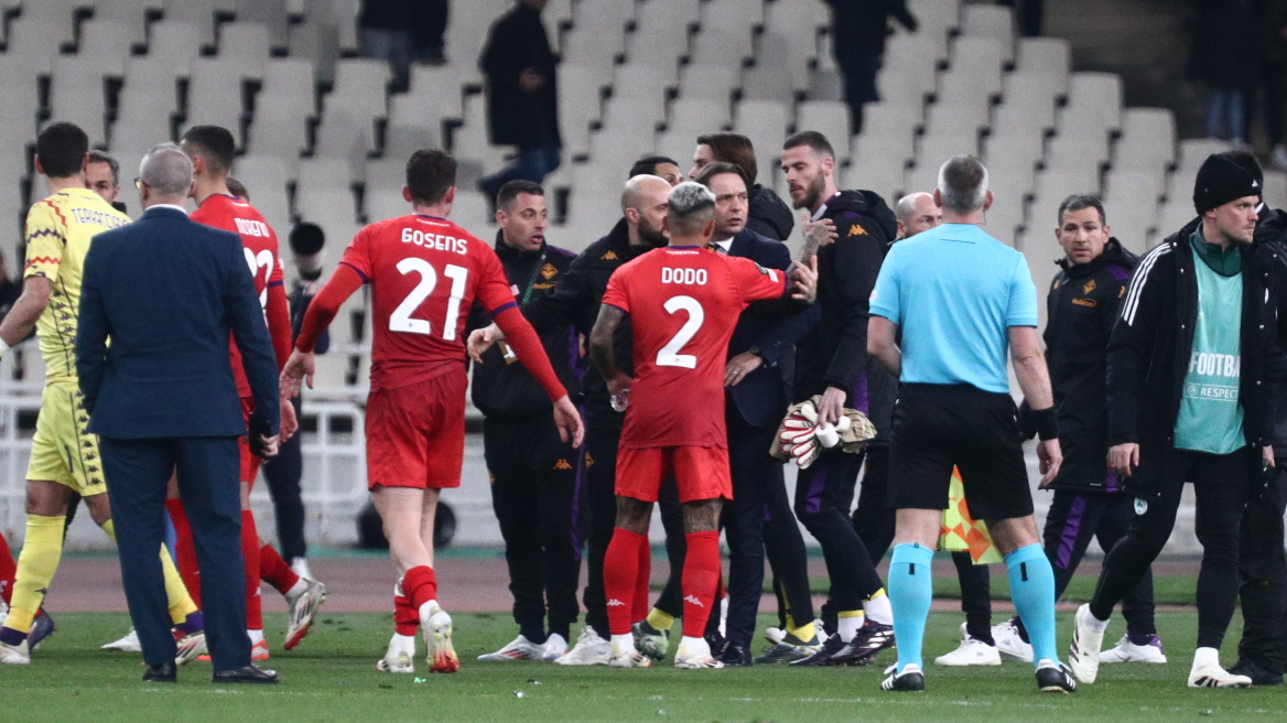 Παναθηναϊκός-Φιορεντίνα: Ένταση μεταξύ των παικτών μετά τη λήξη του αγώνα - Βίντεο