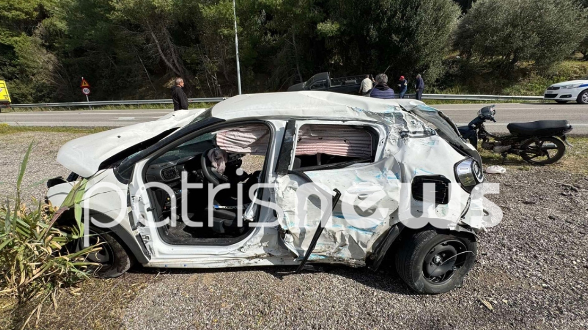 Τροχαίο με δύο τραυματίες στο Κάτω Σαμικό Ηλείας - Δείτε φωτογραφίες