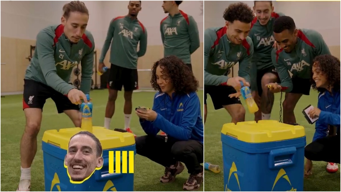 Κώστας Τσιμίκας: «Κυρίαρχος» στο bottle flip challenge της Λίβερπουλ - Βίντεο