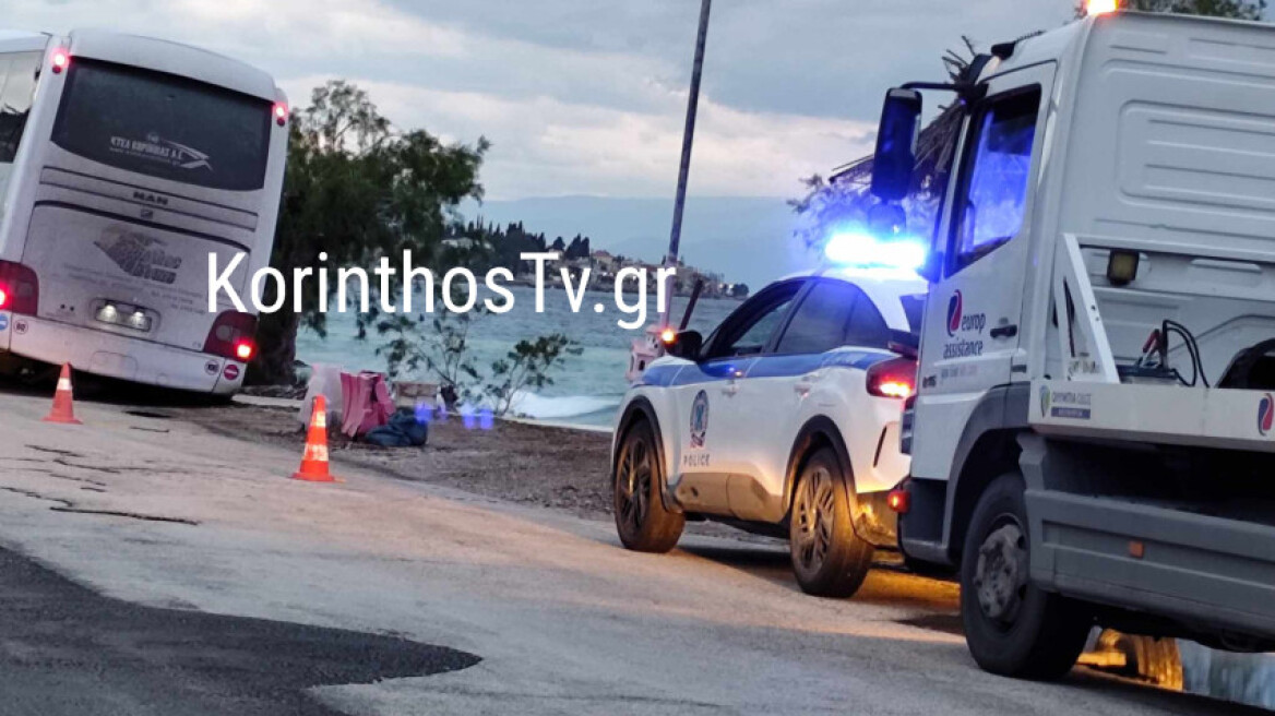 Καθίζηση στην Παλαιά Εθνική Κορίνθου-Πατρών την ώρα που περνούσε το ΚΤΕΛ – Δείτε φωτογραφία