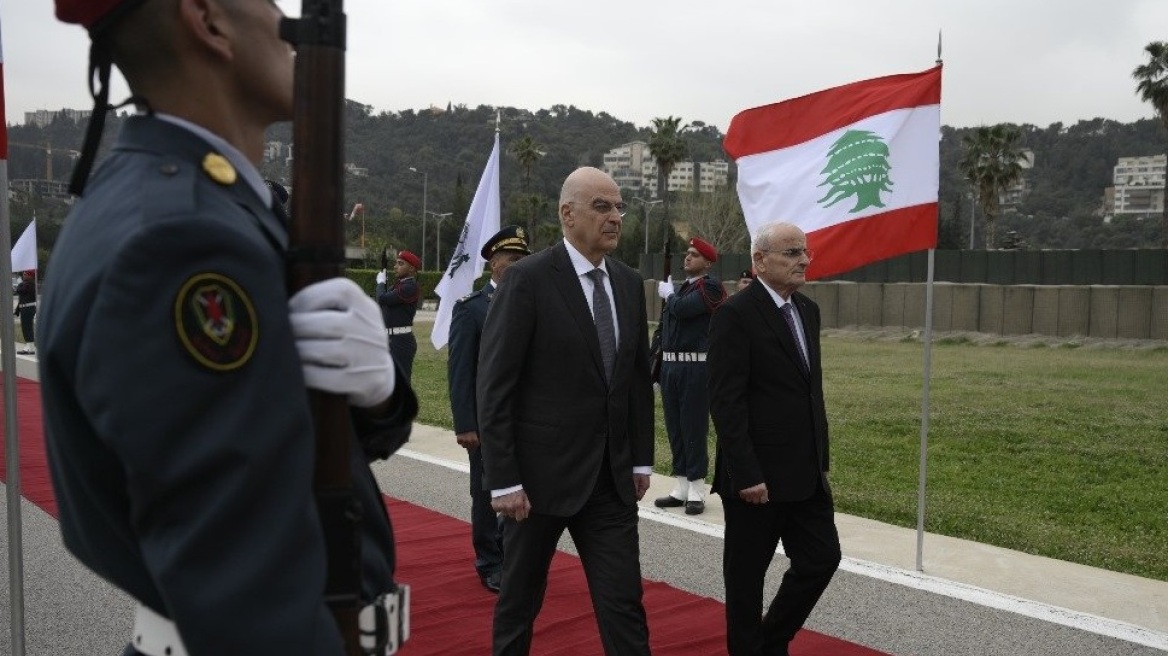 Στη Βηρυτό ο Δένδιας - Στο επίκεντρο η ενίσχυση της αμυντικής συνεργασίας