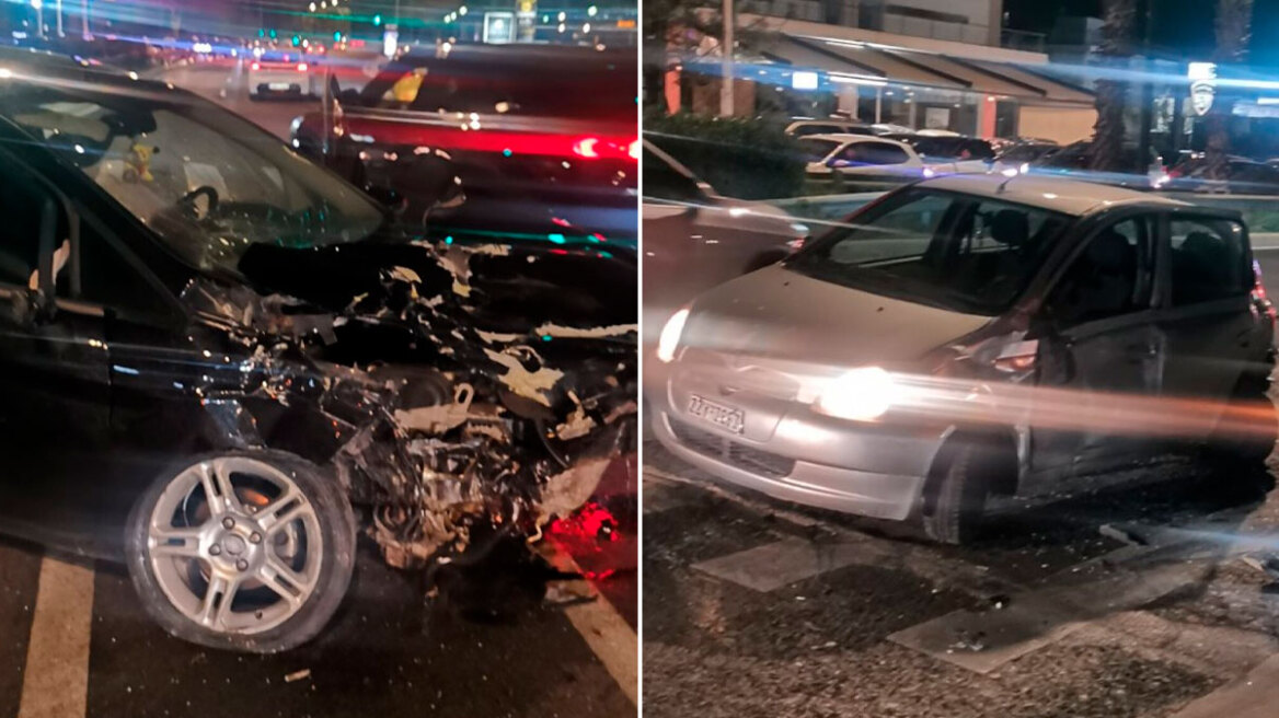 Βίντεο λίγο μετά το σοβαρό τροχαίο με τα έξι οχήματα στη λεωφόρο Ποσειδώνος - Οκτώ τραυματίες