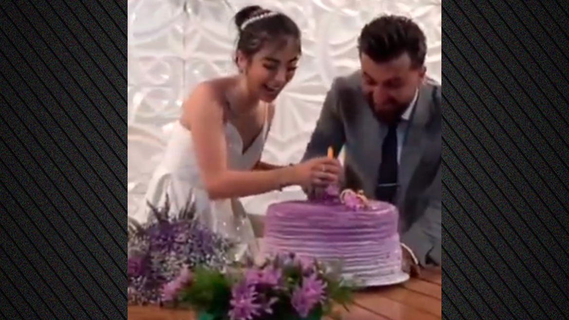 Γαμπρός βούτηξε τη μούρη της νύφης στη γαμήλια τούρτα και σήκωσε θύελλα αντιδράσεων