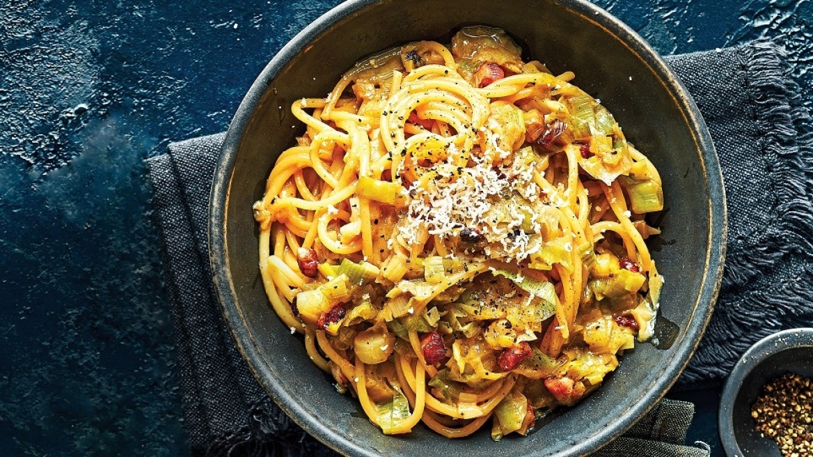 Η συνταγή της ημέρας. Καρμπονάρα με πράσο. Το μενού της εβδομάδας (28/4 έως 4/5)